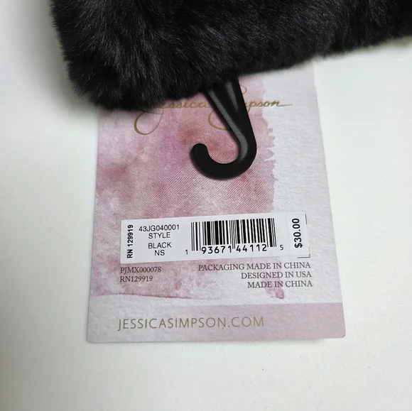 NWT Jessica Simpson Faux Fur Black Bucket Hat - Picture 3 of 3